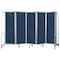 National Public Seating Room Divider, 6' Height, 5 Sections, Blue Panels and Grey Frame RDG6-5PT04 - alternate 2